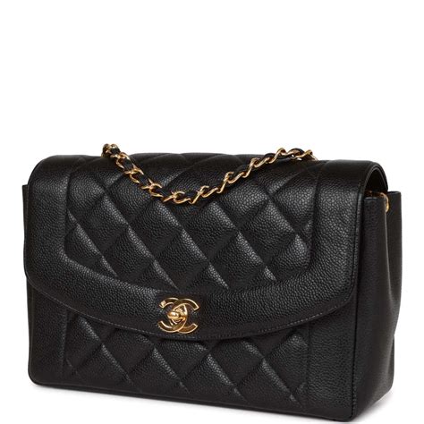 chanel black caviar leather diana flap bag|Chanel Medium Caviar Diana Flap Bag .